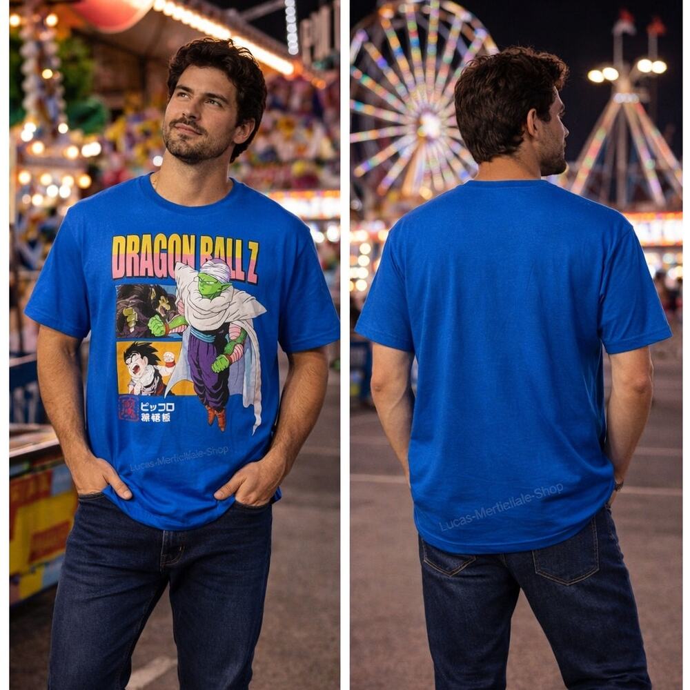 Dragon Ball Z Blue Graphic T Shirt Men’s Medium 38-40 Anime Tee